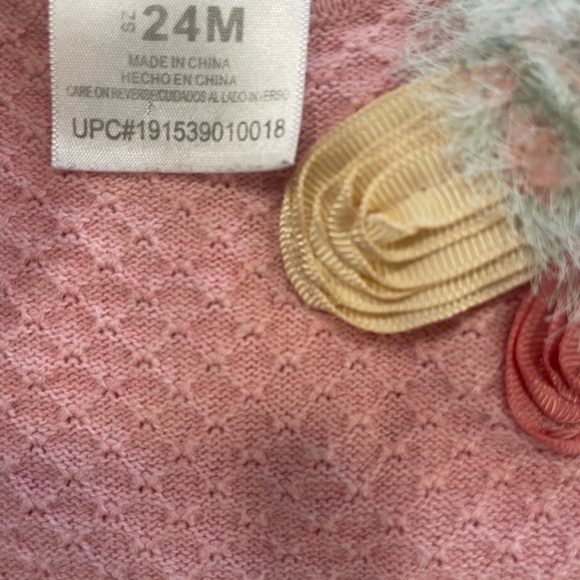 Bonnie baby pink sweater with blue ruffle tulle around the bottom 24 months - Picture 5 of 6